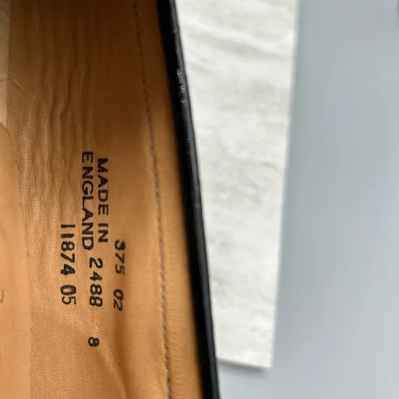 Women’s Black Leather Loafers, Size 8, Purified Brand, Eco Friendly From England - Picture 10 of 10